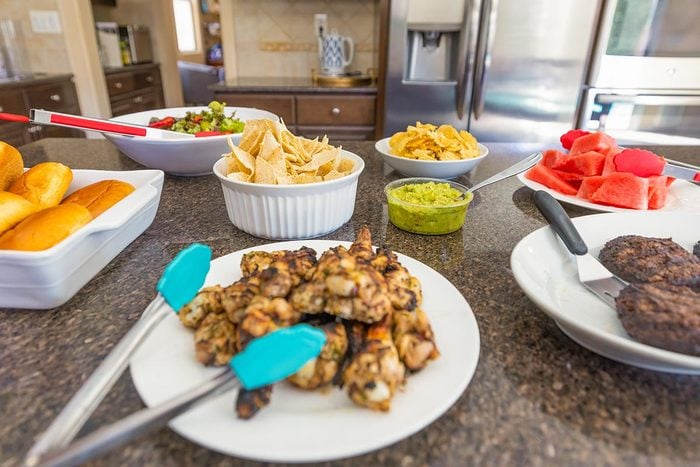 Different snacks and starter in the kitchen ready to serve