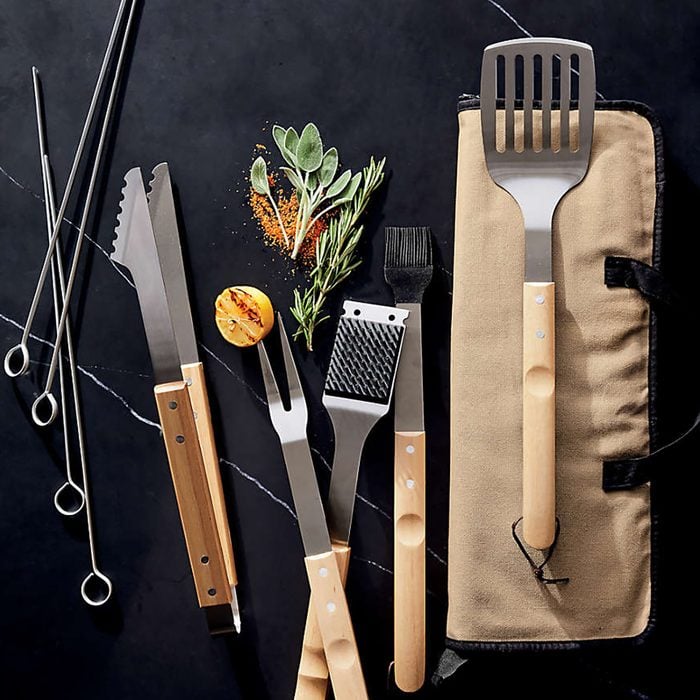 Wood Handled 9 Piece Barbecue Tool Set